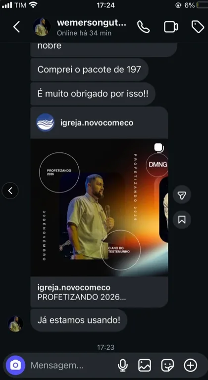 Depoimento 5 de cliente do pack